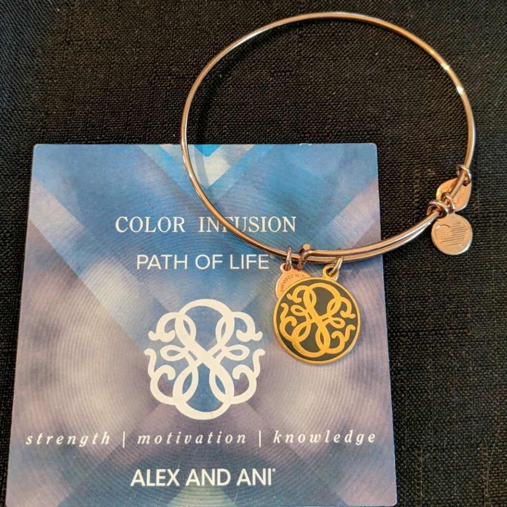 Alex & Ani Path of Life - Rose Gold/Black bangle